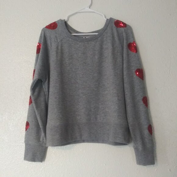 Victorias Secret women's size M gray and red pull over sweater - Picture 1 of 16